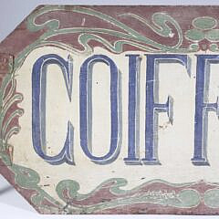 French Art Nouveau Hand Painted “Coiffeur” Trade Sign
