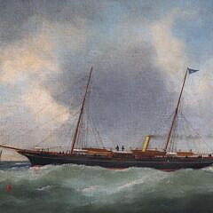 Edward Adam Oil on Canvas “Portrait of an English Steam-Sailer”, circa 1889