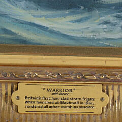 Leonard John Pearce Oil on Canvas “Warrior Off Dover”, circa 1980s
