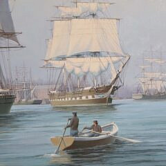 J. Franklin Wright Oil on Canvas “Portrait of the Clipper Ship Flying Fish”
