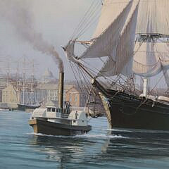 J. Franklin Wright Oil on Canvas “Portrait of the Clipper Ship Flying Fish”