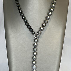39-4960 White South Sea Tahitian Pearl Ombre Lariat Necklace A IMG_9016