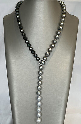 39-4960 White South Sea Tahitian Pearl Ombre Lariat Necklace A IMG_9016