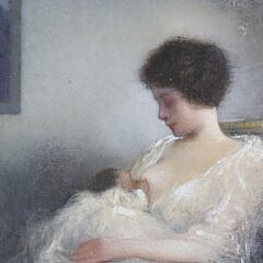 Walter Gilman Page Oil on Canvas “Nursing”