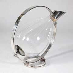 Christofle Silver Plate and Glass “Fedelio” Decanter, circa 1990s