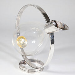 Christofle Silver Plate and Glass “Fedelio” Decanter, circa 1990s