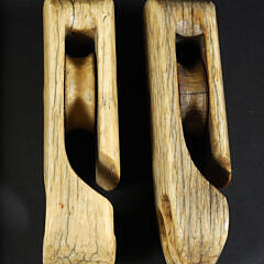 Pair of Whale Bone Snatch Blocks, early 19th Century