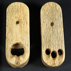 Pair of Whale Bone Snatch Blocks, early 19th Century