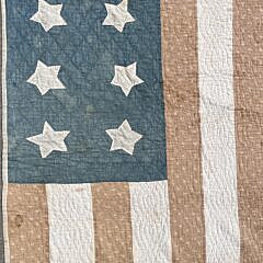 Rare Red, White and Blue Patriotic “Liberty” Quilt, mid 19th Century