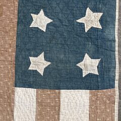 Rare Red, White and Blue Patriotic “Liberty” Quilt, mid 19th Century