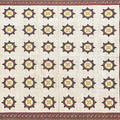 40476 19th Century Calico Pinwheel Patch Work Quilt A IMG_9250
