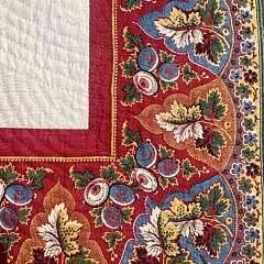 Very Fine Calico Pinwheel Patchwork Quilt Made by Jacqueline H. Isaacs, 19th Century