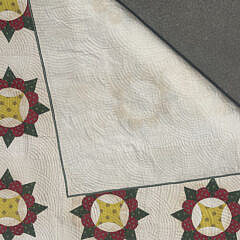 Very Fine Calico Pinwheel Patchwork Quilt Made by Jacqueline H. Isaacs, 19th Century