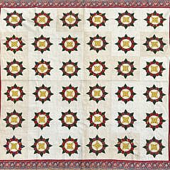 40477 19th C. Calico Pin Wheel Patch Work Quilt A IMG_9260