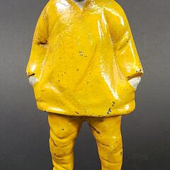 Antique Figural Cast Iron Old Salt Fisherman Doorstop, circa 1920s