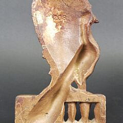 Antique Hubley Cast Iron Peacock and Urn Doorstop, circa 1920s
