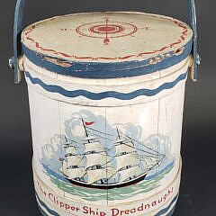 Hand Painted Nautical Decorated Antique Firkin