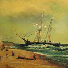 Wendell Macy Oil on Artist Board “View of the Ship Poinsett”