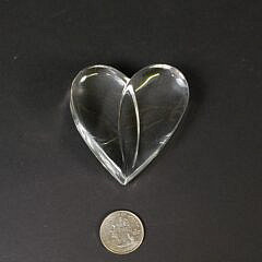 Signed Steuben Clear Crystal Loving Heart Paperweight
