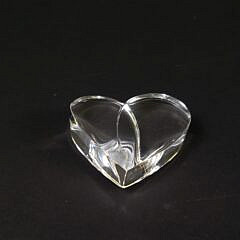 Signed Steuben Clear Crystal Loving Heart Paperweight