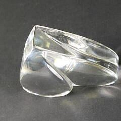 Signed Steuben Clear Crystal Loving Heart Paperweight