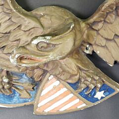 Vintage Painted Metal Lewisburg Style Eagle Wall Plaque