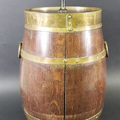 Antique English Oak Electrified Brass Bound Barrel