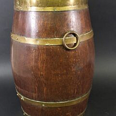Antique English Oak Electrified Brass Bound Barrel