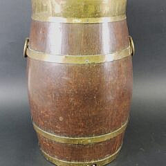 Antique English Oak Electrified Brass Bound Barrel