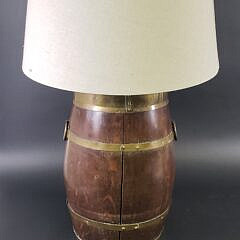 Antique English Oak Electrified Brass Bound Barrel