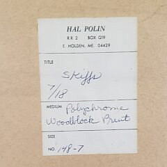 Hal Polin Limited Edition Polychrome Woodblock Print, “Skiffs”