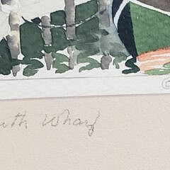 Doris and Richard Beer Nantucket Watercolor on Paper “Old South Wharf”