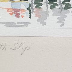 Doris and Richard Beer Nantucket Watercolor on Paper “Old North Slip”, Painting