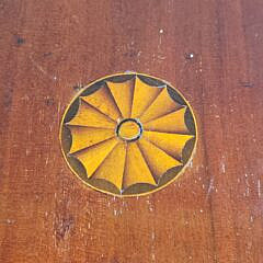 Rare Antique Satinwood Fan Inlaid Dish Top Lazy Susan, 19th century