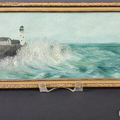 4122-955 Antique Lighthouse Painting A