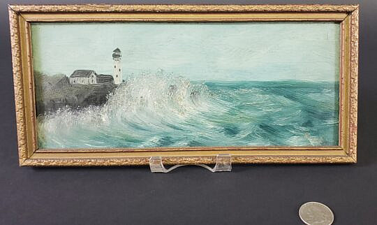 4122-955 Antique Lighthouse Painting A