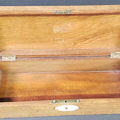 Antique Bone Decorated Oak Rectangular Box, 19th century