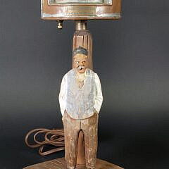 Pair of Vintage Carved and Painted Figural Port and Starboard Ships Light Lamp