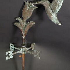 Vintage Figural Humming Bird Copper Weathervane, 20th century