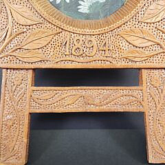 Antique Relief Carved and Stippled Easel form Picture Frame