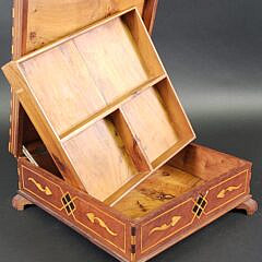 Antique Geometric Exotic Multiwood and Mother of Pearl Inlaid Box