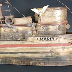 Vintage Signed Curtis Jere Tugboat Metal Wall Art Sculpture, 20th century
