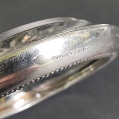 Set of Eight Sterling Silver and Cut Crystal Coasters