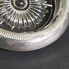 Set of Eight Sterling Silver and Cut Crystal Coasters