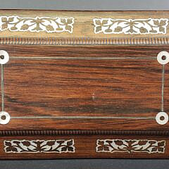 Antique Mother of Pearl Inlaid Double Compartment Tea Caddy, 19th century