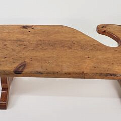 Vintage Folk Art Figural Carved Pine Sperm Whale Coffee Table
