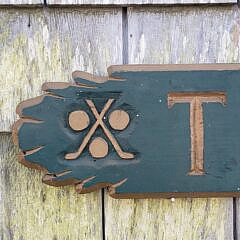 Vintage Carved and Painted, “Trevino”, Golf Course Quarterboard Trade Sign, 20th century, 