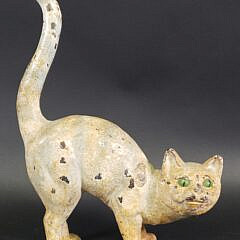 Antique Figural Cast Iron Cat Doorstop, circa 1920s
