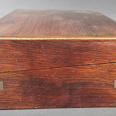 Antique Exotic Wood Brass Bound Campaign Lap Desk, 19th century