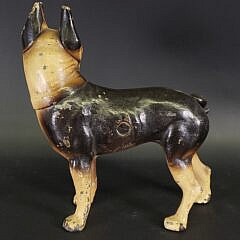 Antique Hubley Cast Iron Boston Terrier Bull Dog Doorstop, circa 1920s